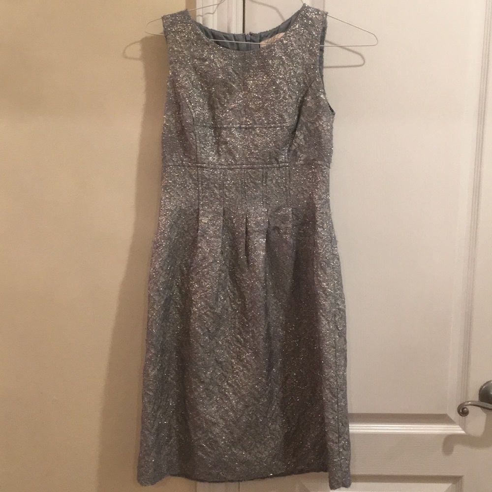 Lela Rose Baroque Metallic A-Line Cocktail Dress